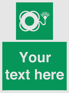 Custom sign safe condition Lifebuoy with light